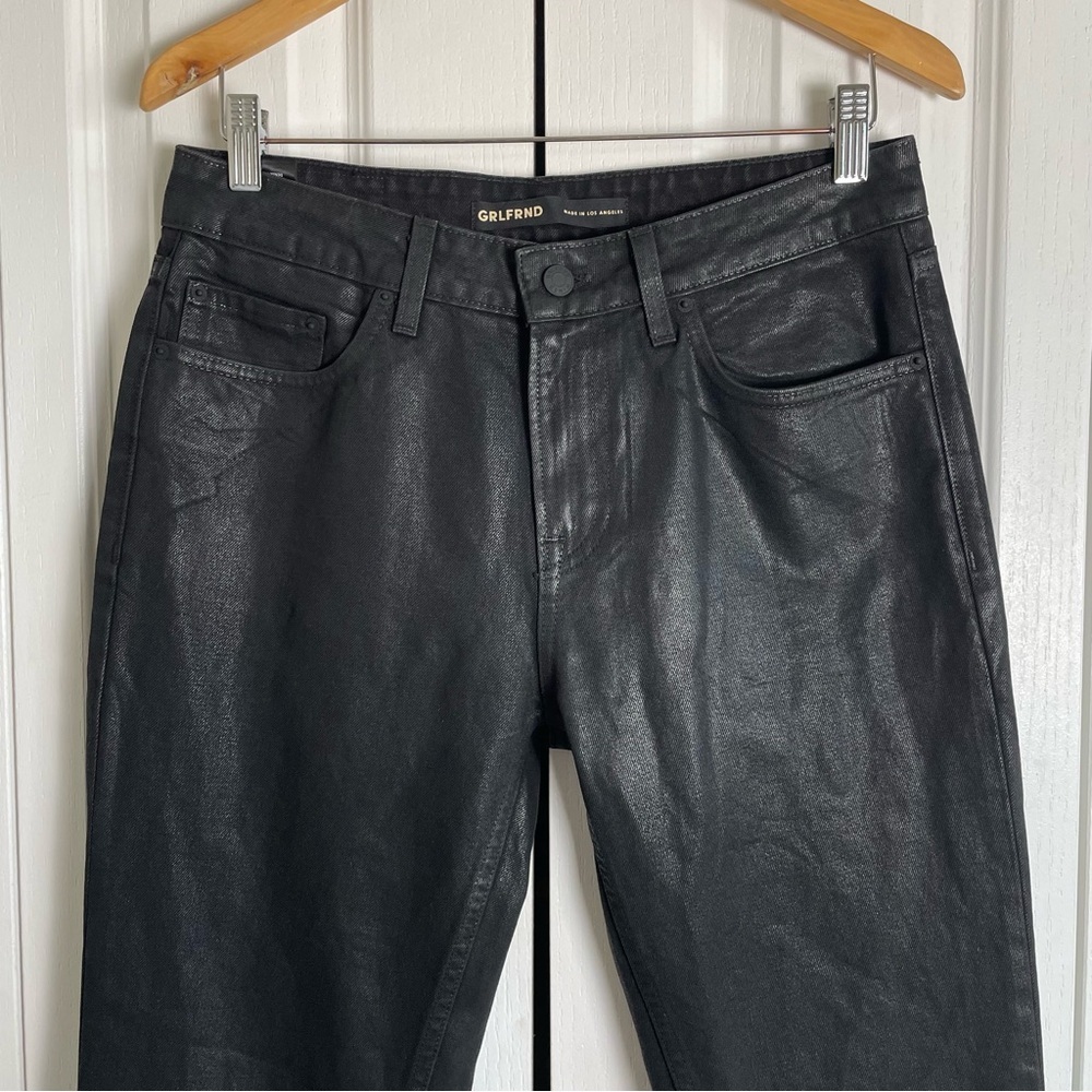 NWOT GRLFRND Hailey Low Rise Slim Boot Jeans Pants Womens 27 in Manhattan Coated - Picture 3 of 16